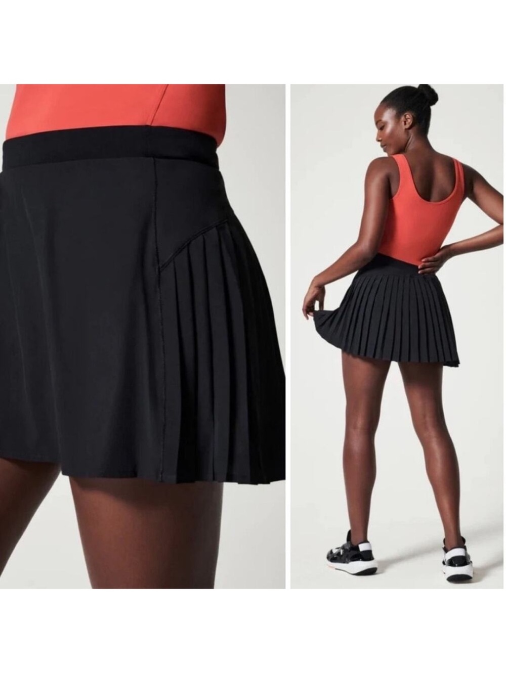 SPANX ‘Get Moving’ LIKE NEW Black Pleated Athletic Skort
